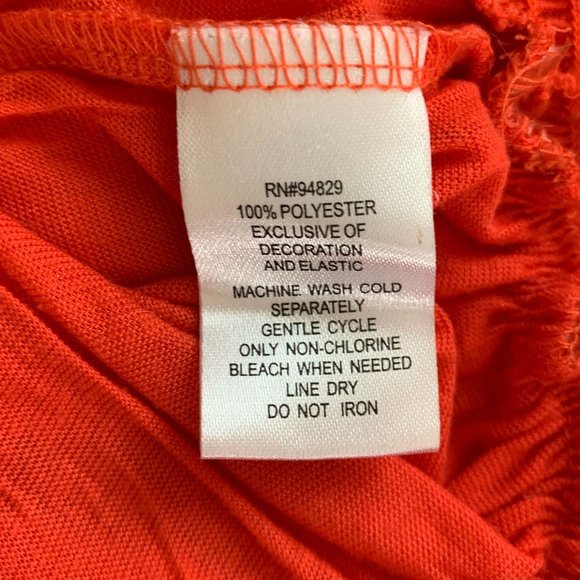 New Directions Medium Top Orange 3/4 Sleeve Crochet - Picture 5 of 6